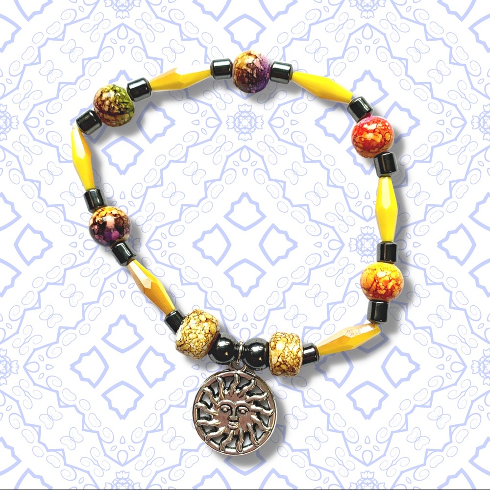 ⭐️ Yellow Sun Glass Stretch Bracelet